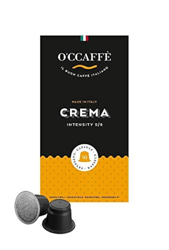 O´CCAFFÈ – Café Crème | Cápsulas compatibles con Nespresso | 200 unidades | Café de torrefacción extralenta en tambor de una empresa familiar italiana CHHwTTzr