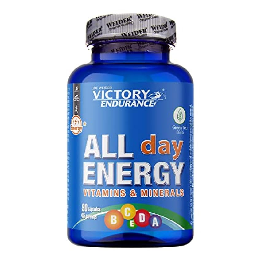 VICTORY ENDURANCE Con 12 Vitaminas, 9 Minerales Y Antioxidantes Que Provienen Del Té Verde, All Day Energy, 90 Cápsulas C2laijaP