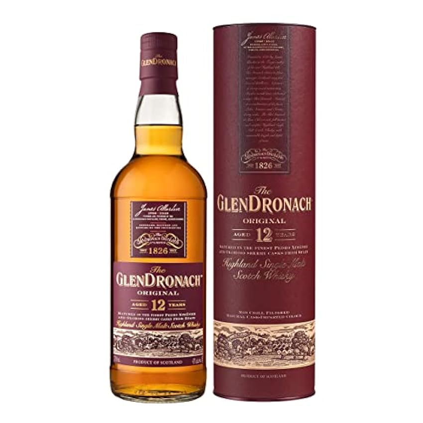 The Glendronach Original Highland Single Malt Scotch Whisky Distillery 12 Year Old , Whisky Escocés, 43% Vol. Alcohol, 700ml 06QgqJRl