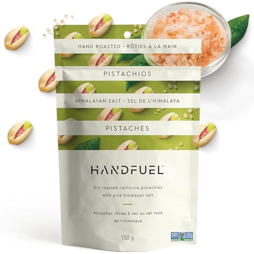 Handfuel Fruit and Nut Snacks Large Pouch - Dry Roasted Himalayan Salted Pistachios 150g bsrVh6tj