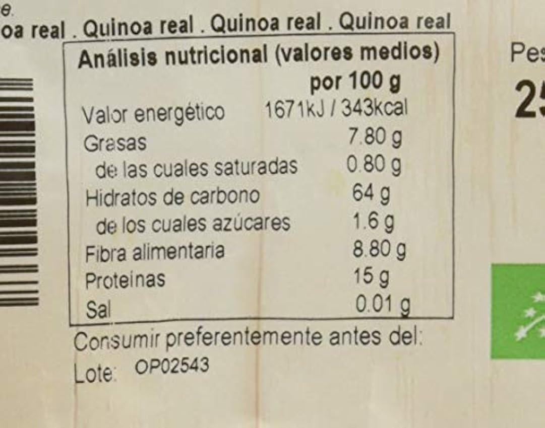 Biocop Quinoa Real Biocop 250 G 400 g eul1p7kW