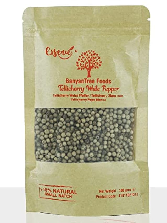 BanyanTree Foods Pimienta blanca 100g (White Pepper) Ch