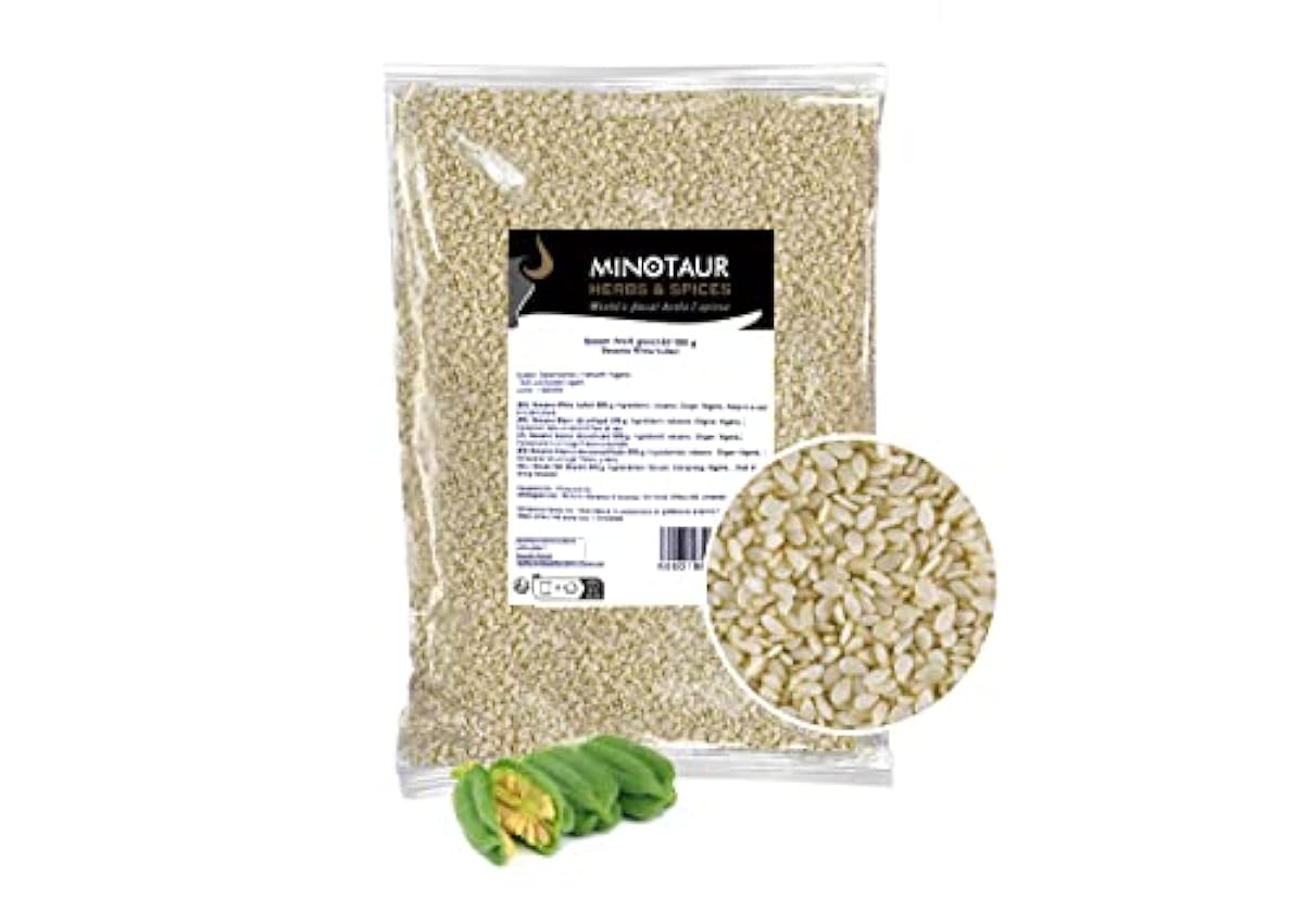 Minotaur Seeds | Sésamo blanco descascarillado | Semillas de sésamo naturales, vegano 2 x 500 g (1 Kg) 7c8WCBp0