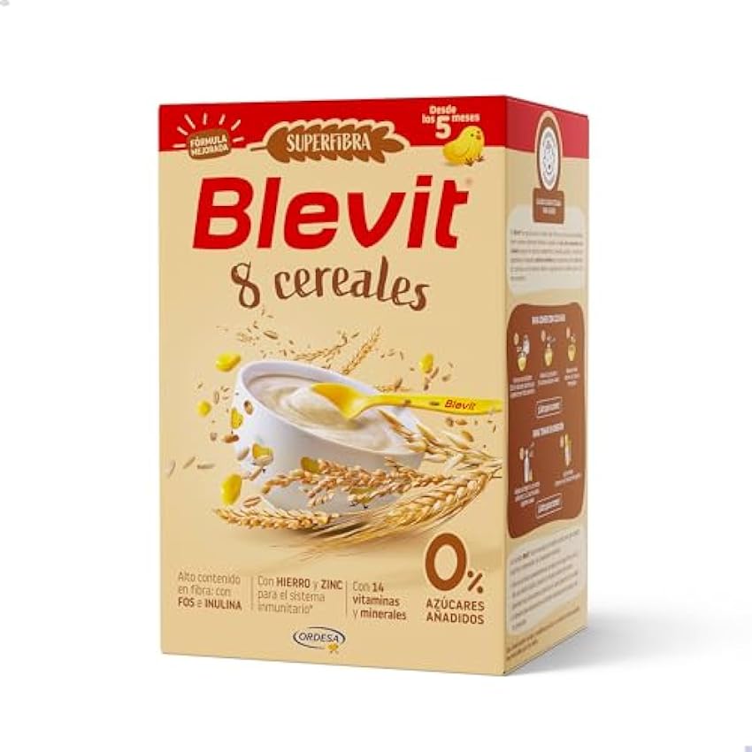 Blevit Superfibra 8 Cereales - Papilla para bebé con Vitaminas, Minerales y Fibra - Desde los 5 meses - 500g 23ddYhUS