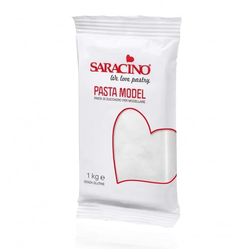 Saracino Pasta De Azúcar Model Blanco Para Moldear De 1 Kg Sin Gluten Made In Italy dOlfPlyf