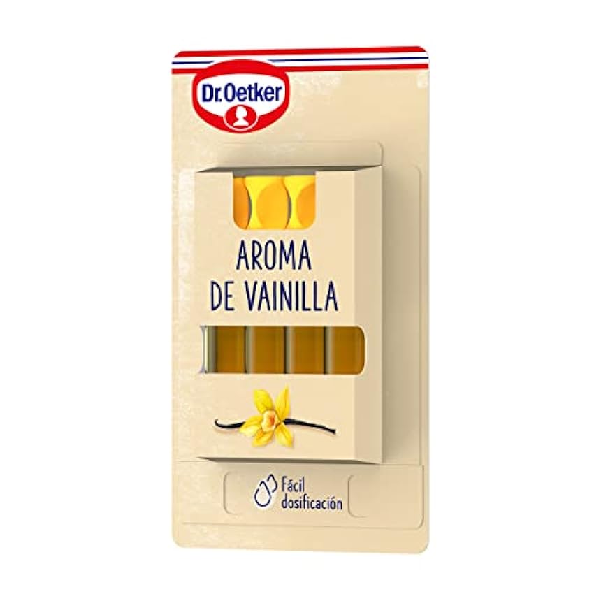 DR. OETKER Aroma de Vainilla, Esencia de Vainilla Especial para Repostería y Bebidas - Pack de 4 frascos monodosis de 2ml cada uno (Cantidad Total 8ml) (Paquete de 2) c7XVqPac