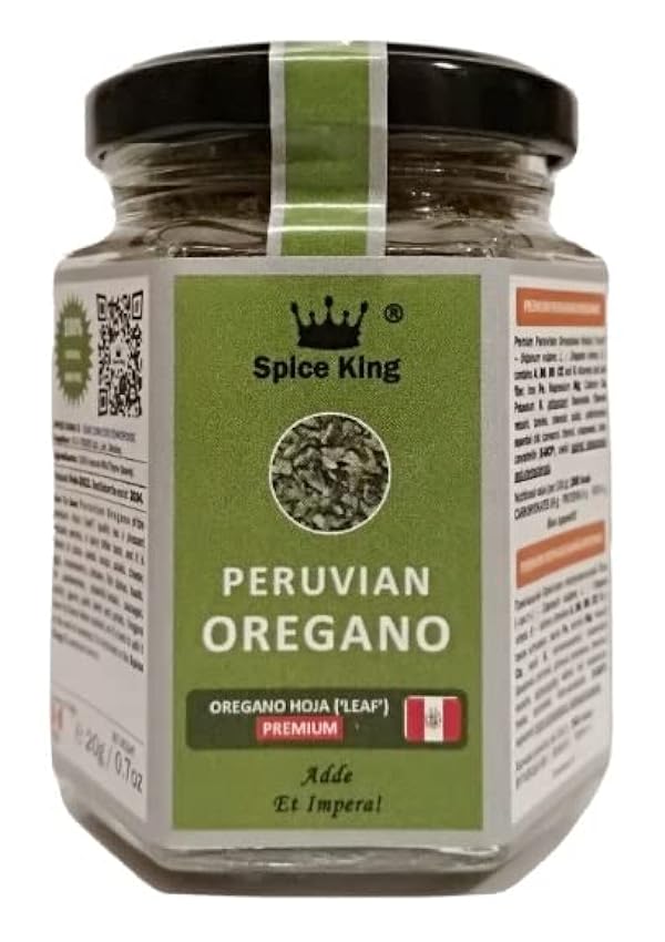 Peruano hoja de orégano Perú hojas Spice King Origanum vulgare tarro de vidrio 20 g 0.7 oz 28F3Rsls