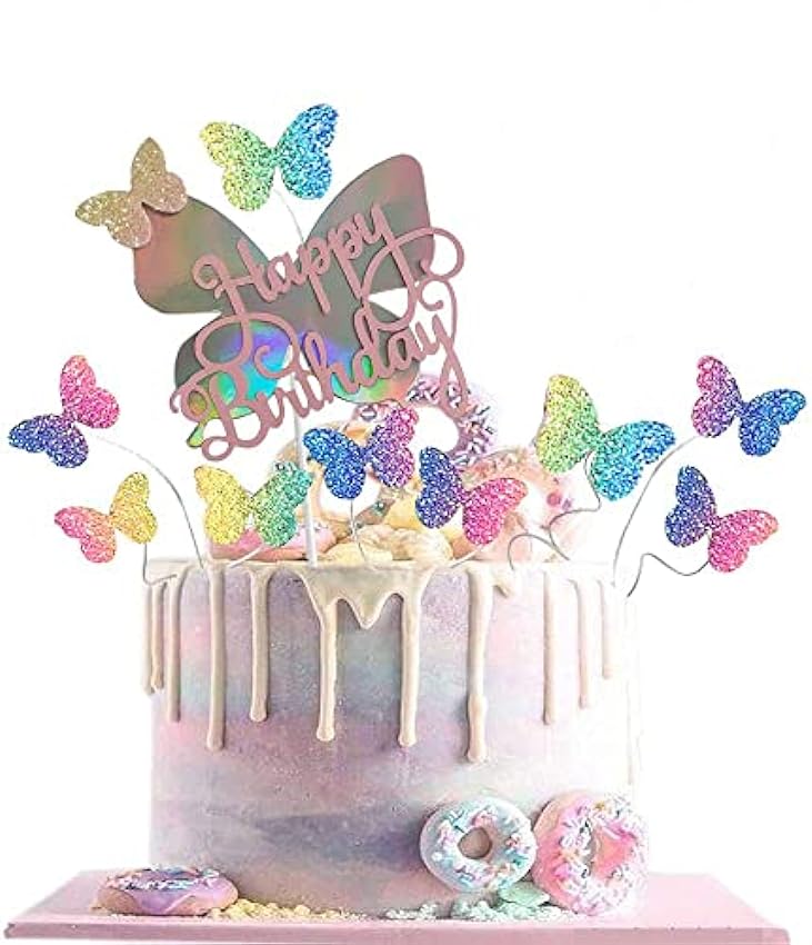 ZELAITE Decoración para tarta de cumpleaños con maripos