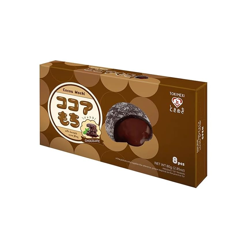 HEART FOR CARDS TOKIMEKI Premium Custard Mini Mochi - Sabor Chocolate - Paquete de 80 g + Heartforcards Protección de envío 9QxrIIgF
