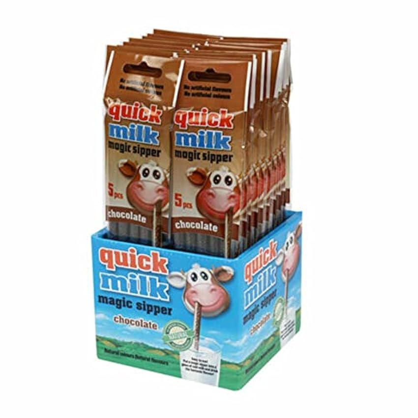 Pajitas mágicas chocolate Quick Milk (20 packs = 100 pa