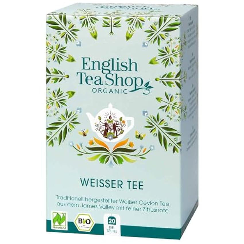 English Tea Shop Té blanco puro orgánico – 20 bolsitas de té EZYZAXUX