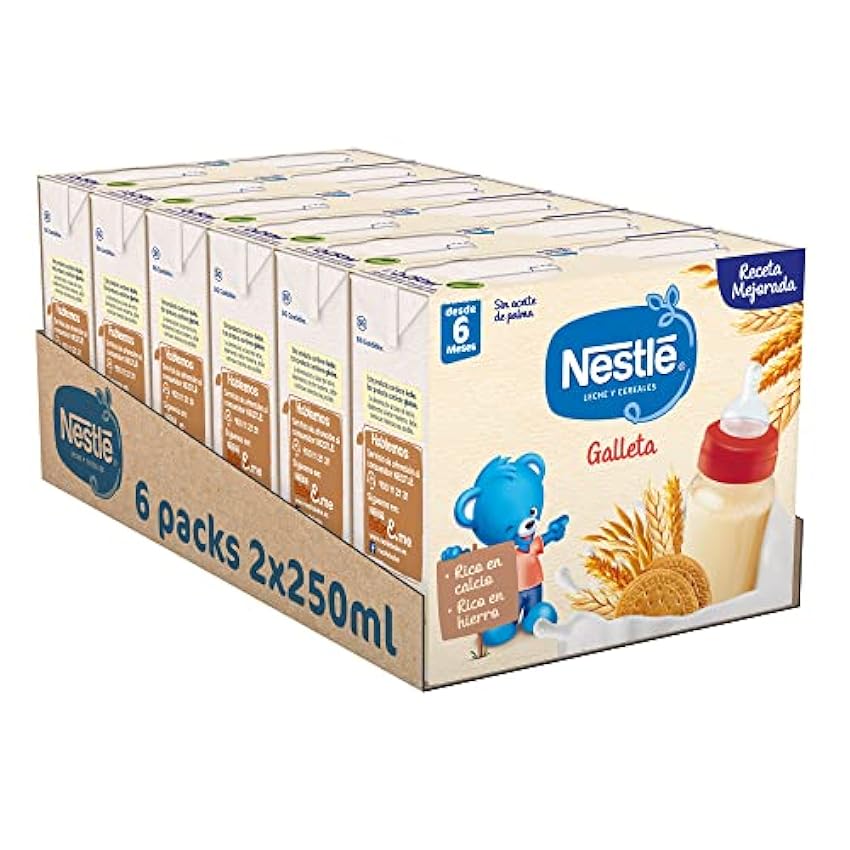Nestlé Alimentos Infantiles Nestlé Alimentos Infantiles base de cereales con leche de continuación, 250 ml (Paquete de 12) 2MWqKWaK