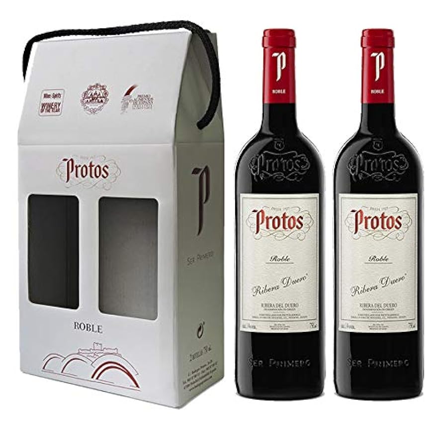Protos Roble, Estuche Vino Tinto, Ribera del Duero, 2 botellas 75cl + Lay´s Gourmet Patatas Fritas con Sal, 170g 5cDulq4W