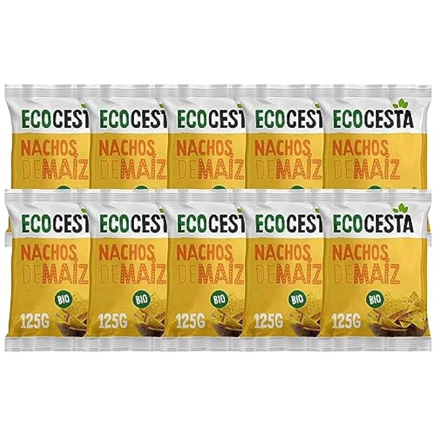Ecocesta - Pack de 10 Bolsas de Nachos de Maíz Ecológic