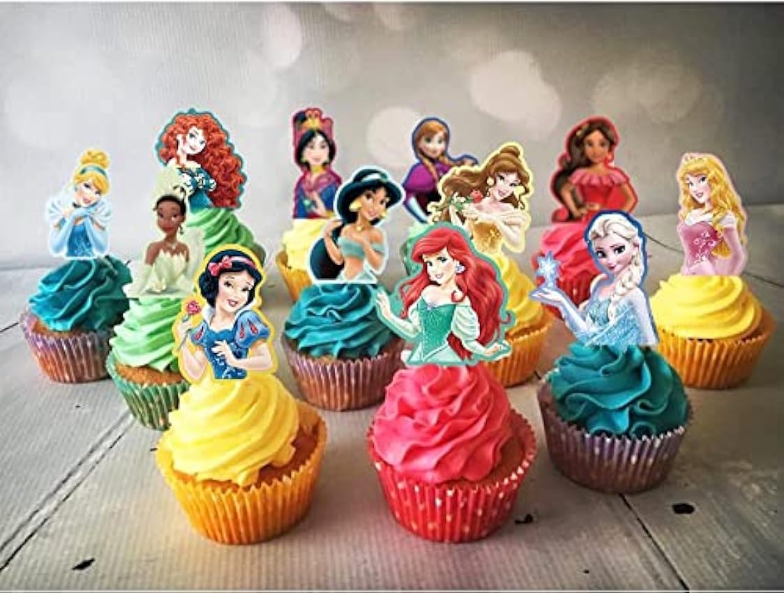 Princesas Decoracion Tarta Cumpleaños, Topper Tarta Princesa Cake Topper 30 Pieza Cupcakes Decoracion para Fiesta de Chicas f4A7QxDz