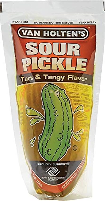 Van Holten s Jumbo Pickle en una bolsa, pepinillo agrio, pepinillos americanos, sin grasa, sin gluten ETdUy5Ut
