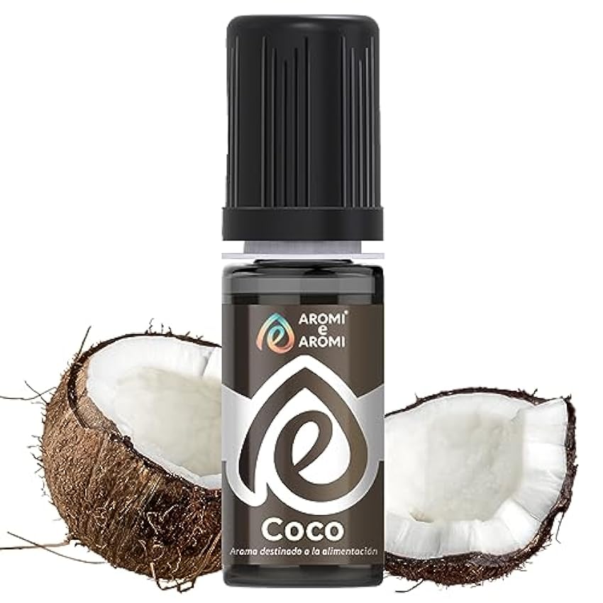 Aroma Coco 100% Italiano - Aroma Alimentario Saborizante en Gotas para Dulces y Pasteles - Producto Vegano y sin Calorias (10ml) 7lMsCpjA