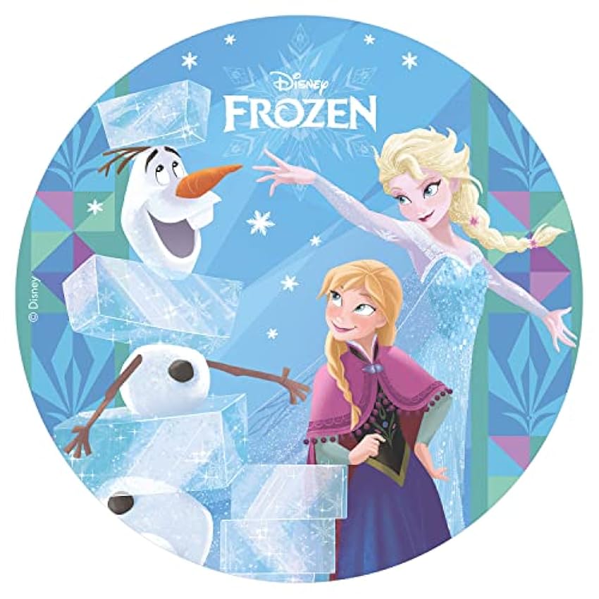 Dekora - Disney Frozen Elsa, Ana & Olaf Oblea Comestible Para Tarta Redonda 20cm 5rEhYyNa