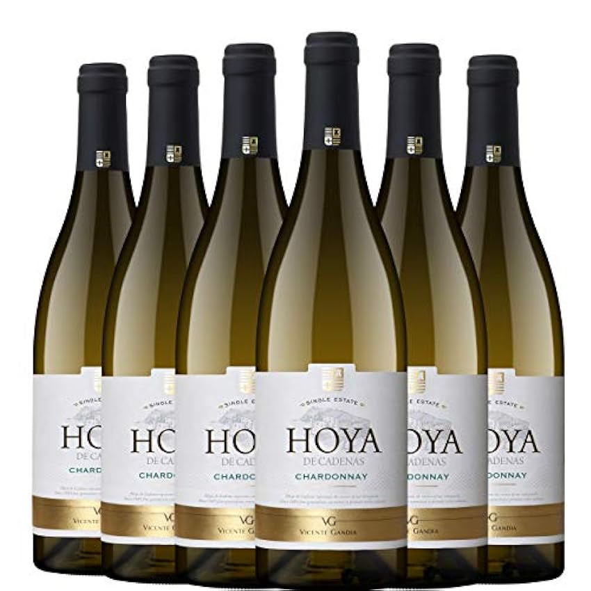 Hoya de Cadenas Chardonnay Vino Blanco D.O. Utiel Requena 6 Botellas - 750 ml DJRrexMV