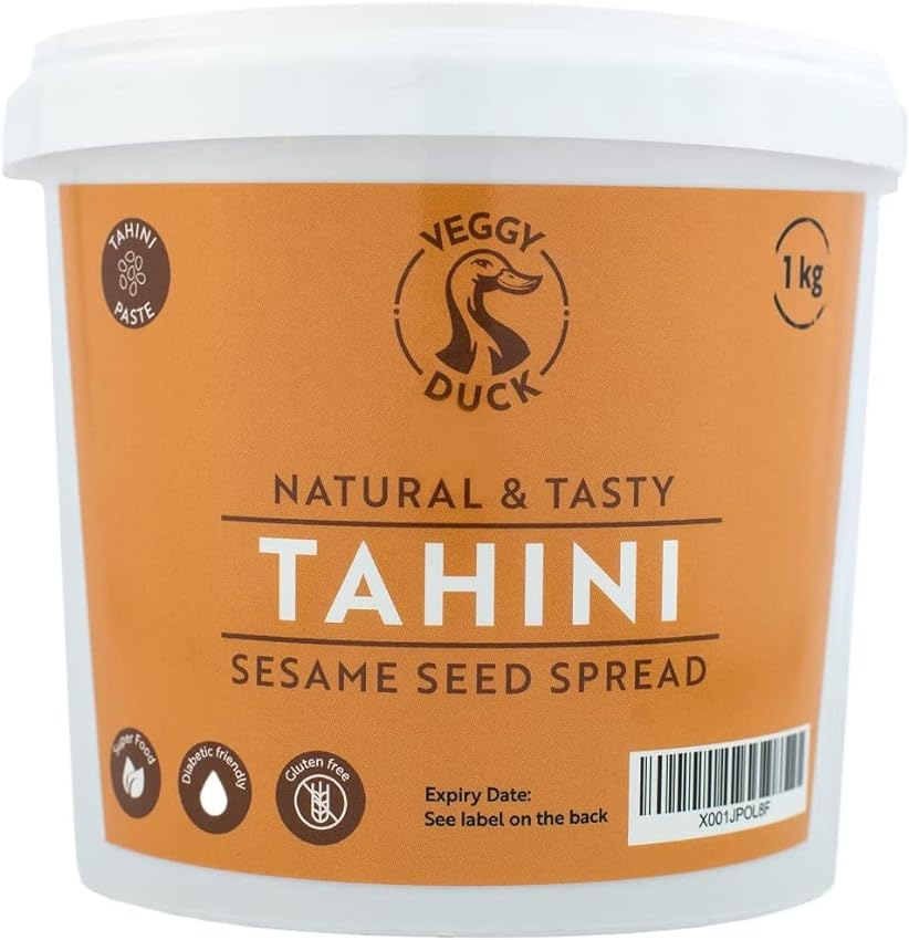 Veggy Duck - Pasta de Tahini (1Kg) - Semillas de Sésamo Tostadas y Prensadas | Natural | Sin OMG | Vegano | Ideal para Hummus 0ESJyhnV